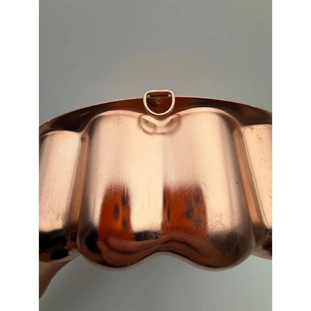 Vintage Copper Tone Fluted Gelatin Cake Mold‎ Sunburst Wall Decor H071